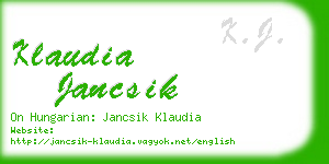 klaudia jancsik business card